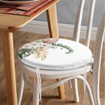 - RealHomes Yuvarlak Fermuarlı Minder - Realhomes Tropik Yaprak Motifli Dijital Baskılı Yuvarlak Fermuarlı Sandalye Minderi Realhomes