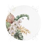 - RealHomes Yuvarlak Fermuarlı Minder - Realhomes Tropik Yaprak Motifli Dijital Baskılı Yuvarlak Fermuarlı Sandalye Minderi Realhomes