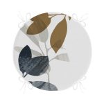 - RealHomes Yuvarlak Fermuarlı Minder - Realhomes  Özel Tasarım Yaprak Motifli Dijital Baskılı Modern Yuvarlak Fermuarlı Sandalye Minderi Realhomes