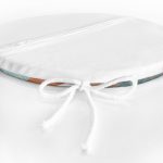 Renkli Zemin Tropik Yaprak Çizimli Dijital Baskılı Yuvarlak Fermuarlı Sandalye Minderi Realhomes