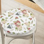 - RealHomes Yuvarlak Fermuarlı Minder - Realhomes Çiçek Çizimli Dijital Baskılı Yuvarlak Fermuarlı Sandalye Minderi Realhomes
