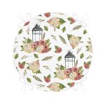 - RealHomes Yuvarlak Fermuarlı Minder - Realhomes Çiçek Çizimli Dijital Baskılı Yuvarlak Fermuarlı Sandalye Minderi Realhomes