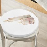 - RealHomes Yuvarlak Fermuarlı Minder - Realhomes  Özel Tasarım Mum Motifli Dijital Baskılı Yuvarlak Fermuarlı Sandalye Minderi Realhomes