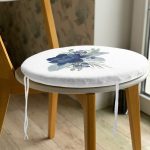 - RealHomes Yuvarlak Fermuarlı Minder - Realhomes Pastel Mavi Gül Desenli Dijital Baskılı Yuvarlak Fermuarlı Sandalye Minderi Realhomes