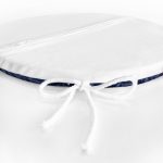 Lacivert Zeminli Çiçek Çerçeveli Dijital Baskılı Yuvarlak Fermuarlı Sandalye Minderi Realhomes