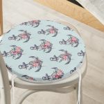 - RealHomes Yuvarlak Fermuarlı Minder - Realhomes Mint Yeşili Zemin Çapa Tasarımlı Dijital Baskılı Yuvarlak Fermuarlı Sandalye Minderi Realhomes