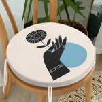 - RealHomes Yuvarlak Fermuarlı Minder - Realhomes Sanatsal Yeşeren Çiçek Tasarımlı Dijital Baskılı Yuvarlak Fermuarlı Sandalye Minderi Realhomes