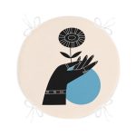 - RealHomes Yuvarlak Fermuarlı Minder - Realhomes Sanatsal Yeşeren Çiçek Tasarımlı Dijital Baskılı Yuvarlak Fermuarlı Sandalye Minderi Realhomes