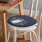 - RealHomes Yuvarlak Fermuarlı Minder - Realhomes Lacivert Zeminli Özel Tasarımlı Dijital Baskılı Yuvarlak Fermuarlı Sandalye Minderi Realhomes