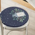 - RealHomes Yuvarlak Fermuarlı Minder - Realhomes Lacivert Zeminli Özel Tasarımlı Dijital Baskılı Yuvarlak Fermuarlı Sandalye Minderi Realhomes