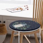 - RealHomes Yuvarlak Fermuarlı Minder - Realhomes Lacivert Zeminli Özel Tasarımlı Dijital Baskılı Yuvarlak Fermuarlı Sandalye Minderi Realhomes