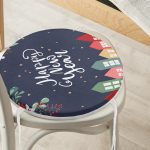 - RealHomes Yuvarlak Fermuarlı Minder - Realhomes Happy New Year Tasarımlı Dijital Baskılı Yuvarlak Fermuarlı Sandalye Minderi Realhomes