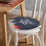 - RealHomes Yuvarlak Fermuarlı Minder - Realhomes Happy New Year Tasarımlı Dijital Baskılı Yuvarlak Fermuarlı Sandalye Minderi Realhomes