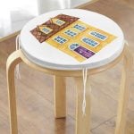 - RealHomes Yuvarlak Fermuarlı Minder - Realhomes Minyatür Sarı Ev Çizimli Dijital Baskılı Yuvarlak Fermuarlı Sandalye Minderi Realhomes