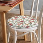 Şamdan Tasarımlı Yılbaşı Konseptli Dijital Baskılı Yuvarlak Fermuarlı Sandalye Minderi Realhomes