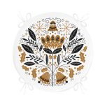 Merry Christmas Temalı Dijital Baskılı Modern Yuvarlak Fermuarlı Sandalye Minderi Realhomes