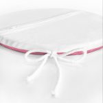 - RealHomes Yuvarlak Fermuarlı Minder - Realhomes Pembe Zemin Daktilo Tasarımlı Dijital Baskılı Modern Yuvarlak Fermuarlı Sandalye Minderi Realhomes