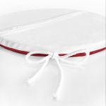 Bordo Zemin Çam Yapraklı Mum Tasarımlı Dijital Baskılı Yuvarlak Fermuarlı Sandalye Minderi Realhomes