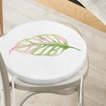 - RealHomes Yuvarlak Fermuarlı Minder - Realhomes Egzotik Yaprak Tasarımlı Dijital Baskılı Yuvarlak Fermuarlı Sandalye Minderi Realhomes