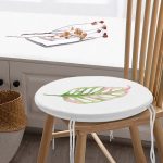 - RealHomes Yuvarlak Fermuarlı Minder - Realhomes Egzotik Yaprak Tasarımlı Dijital Baskılı Yuvarlak Fermuarlı Sandalye Minderi Realhomes