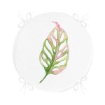 - RealHomes Yuvarlak Fermuarlı Minder - Realhomes Egzotik Yaprak Tasarımlı Dijital Baskılı Yuvarlak Fermuarlı Sandalye Minderi Realhomes