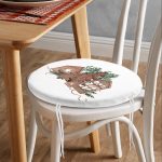 - RealHomes Yuvarlak Fermuarlı Minder - Realhomes  Ahşap Çam Ağacı Tasarımlı Dijital Baskılı Modern Yuvarlak Fermuarlı Sandalye Minderi Realhomes