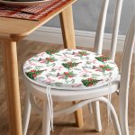 - RealHomes Yuvarlak Fermuarlı Minder - Realhomes Özel Tasarım Christmas Temalı Dijital Baskılı Yuvarlak Fermuarlı Sandalye Minderi Realhomes