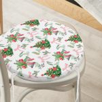 - RealHomes Yuvarlak Fermuarlı Minder - Realhomes Özel Tasarım Christmas Temalı Dijital Baskılı Yuvarlak Fermuarlı Sandalye Minderi Realhomes