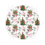 - RealHomes Yuvarlak Fermuarlı Minder - Realhomes Özel Tasarım Christmas Temalı Dijital Baskılı Yuvarlak Fermuarlı Sandalye Minderi Realhomes