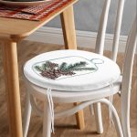 Özel Tasarım Christmas Temalı Dijital Baskılı Yuvarlak Fermuarlı Sandalye Minderi Realhomes