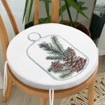 Özel Tasarım Christmas Temalı Dijital Baskılı Yuvarlak Fermuarlı Sandalye Minderi Realhomes