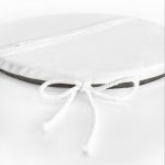 - RealHomes Yuvarlak Fermuarlı Minder - Realhomes  Mavi & Sarı Tüy Motifli Dijital Baskılı Yuvarlak Fermuarlı Sandalye Minderi Realhomes