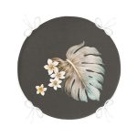 - RealHomes Yuvarlak Fermuarlı Minder - Realhomes  Egzotik Yaprak Tasarımlı Dijital Baskılı Yuvarlak Fermuarlı Sandalye Minderi Realhomes