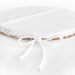 Beyaz Zemin Zürafa Desenli Dijital Baskılı Modern Yuvarlak Fermuarlı Sandalye Minderi Realhomes