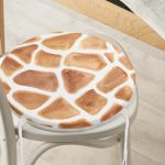 Zürafa Benekli Özel Tasarım Dijital Baskılı Yuvarlak Fermuarlı Sandalye Minderi Realhomes