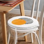 - RealHomes Yuvarlak Fermuarlı Minder - Realhomes  Sanat Güneşi Temalı Dijital Baskılı Modern Yuvarlak Fermuarlı Sandalye Minderi Realhomes