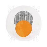 - RealHomes Yuvarlak Fermuarlı Minder - Realhomes  Sanat Güneşi Temalı Dijital Baskılı Modern Yuvarlak Fermuarlı Sandalye Minderi Realhomes