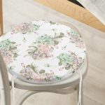 - RealHomes Yuvarlak Fermuarlı Minder - Realhomes Çiçek Demetleri Özel Tasarım Dijital Baskılı Modern Yuvarlak Fermuarlı Sandalye Minderi Realhomes