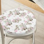 - RealHomes Yuvarlak Fermuarlı Minder - Realhomes Flower & Çiçek Demetleri Özel Tasarım Dijital Baskılı Modern Yuvarlak Fermuarlı Sandalye Minderi Realhomes