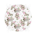 - RealHomes Yuvarlak Fermuarlı Minder - Realhomes Flower & Çiçek Demetleri Özel Tasarım Dijital Baskılı Modern Yuvarlak Fermuarlı Sandalye Minderi Realhomes