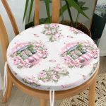 - RealHomes Yuvarlak Fermuarlı Minder - Realhomes  Çiçek Demetleri Özel Tasarım Dijital Baskılı Yuvarlak Fermuarlı Sandalye Minderi Realhomes