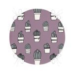 - RealHomes Yuvarlak Fermuarlı Minder - Realhomes Açık Mor Zeminli Kaktüs Tasarımlı Dijital Baskılı Modern Yuvarlak Fermuarlı Sandalye Minderi Realhomes