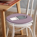 - RealHomes Yuvarlak Fermuarlı Minder - Realhomes Açık Mor Zemin Sade Kaktüs Tasarımlı Dijital Baskılı Yuvarlak Fermuarlı Sandalye Minderi Realhomes