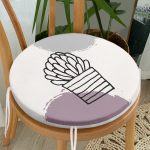 - RealHomes Yuvarlak Fermuarlı Minder - Realhomes  Renkli Zemin Kaktüs Tasarımlı Dijital Baskılı Modern Yuvarlak Fermuarlı Sandalye Minderi Realhomes