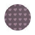 Kalp Tasarımlı Dijital Baskılı Yuvarlak Fermuarlı Sandalye Minderi Realhomes