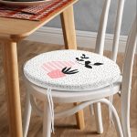 - RealHomes Yuvarlak Fermuarlı Minder - Realhomes  Krem Kumlama Zemin Vazo Desenli Dijital Baskılı Modern Yuvarlak Fermuarlı Sandalye Minderi Realhomes