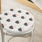 - RealHomes Yuvarlak Fermuarlı Minder - Realhomes  Krem Kumlama Zemin Kaktüs Tasarımlı Dijital Baskılı Modern Yuvarlak Fermuarlı Sandalye Minderi Realhomes