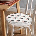 - RealHomes Yuvarlak Fermuarlı Minder - Realhomes  Krem Kumlama Zemin Kaktüs Tasarımlı Dijital Baskılı Modern Yuvarlak Fermuarlı Sandalye Minderi Realhomes