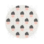 - RealHomes Yuvarlak Fermuarlı Minder - Realhomes  Krem Kumlama Zemin Kaktüs Tasarımlı Dijital Baskılı Modern Yuvarlak Fermuarlı Sandalye Minderi Realhomes