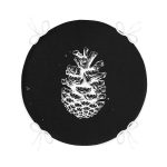 - RealHomes Yuvarlak Fermuarlı Minder - Realhomes  Siyah Beyaz Kozalak Motifli Dijital Baskılı Yuvarlak Fermuarlı Sandalye Minderi Realhomes